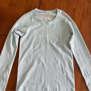 lululemon athletica Pale Blue Long Sleeve Crew Top